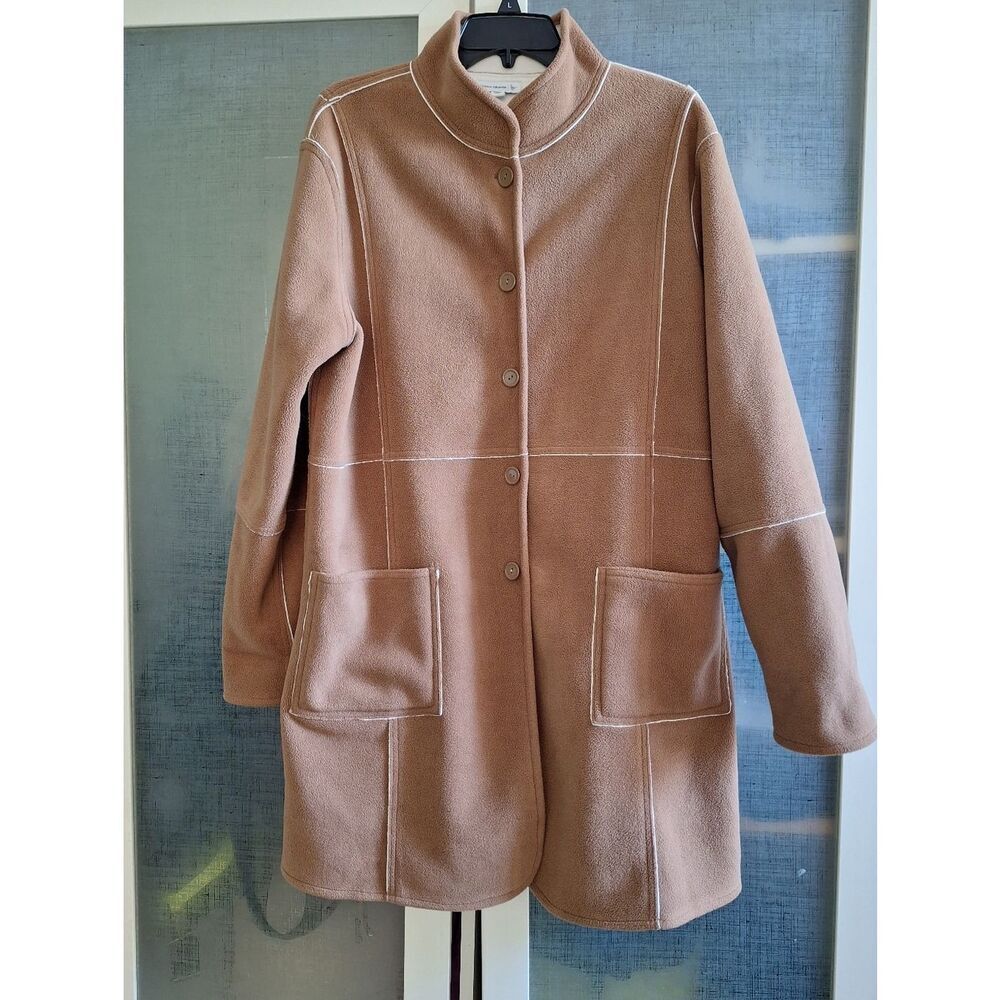 Susan Graver L Tan Camel Coat - Picture 3 of 7